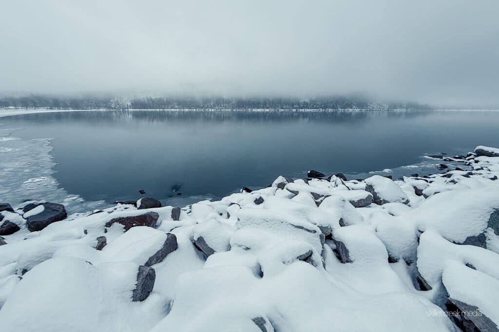 Devil's Lake frozen over, Dec 26, 2024.