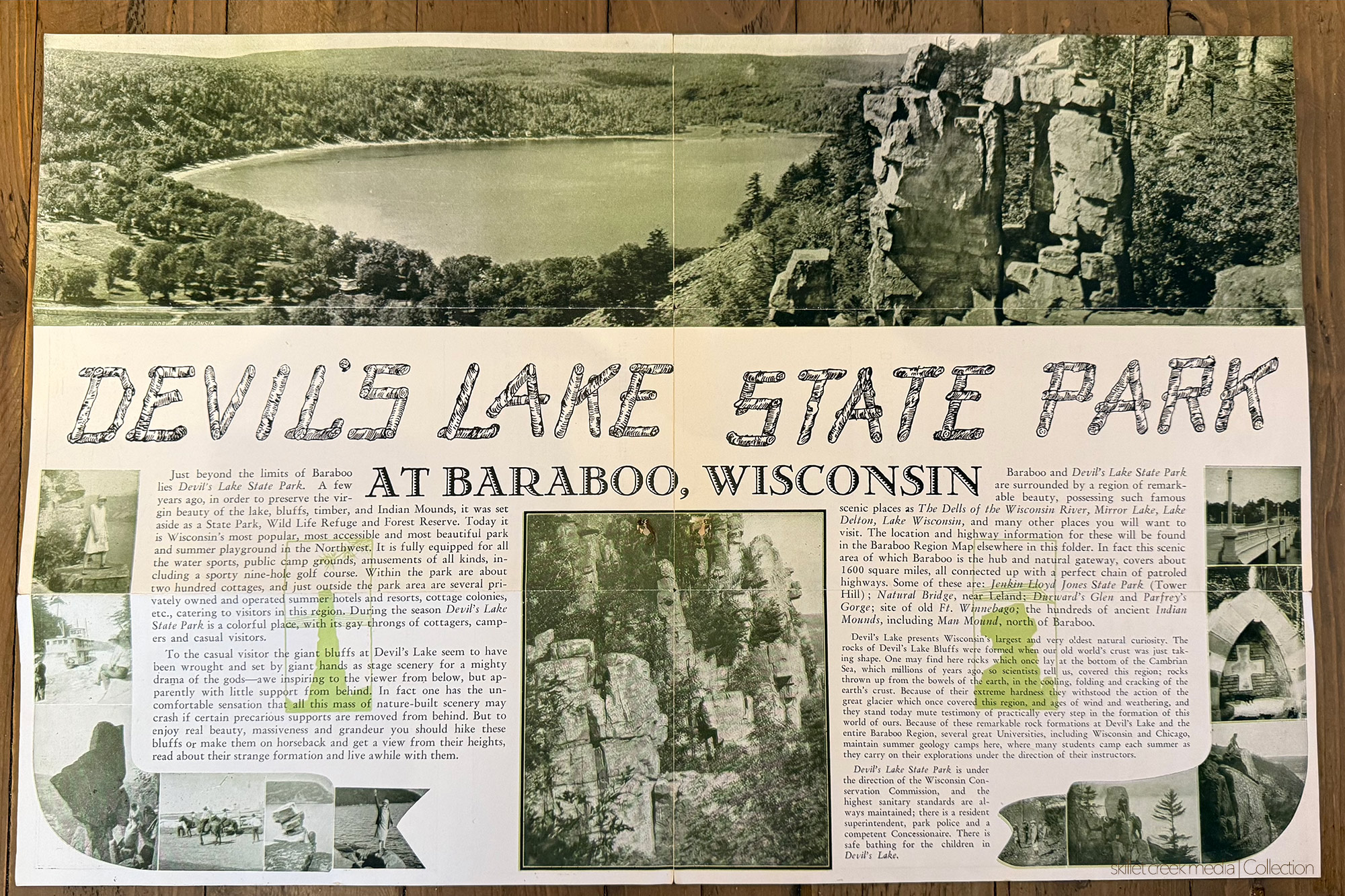 Historic City of Baraboo Brochure for Devil's Lake State Park.