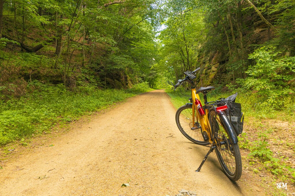 A cut through the stone, just north of La Valle, Wisconsin on the 400 State Trail. 
